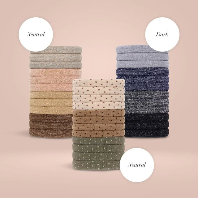 Medium Nylon Gummibänder mit Glitzereffekt 12er Set von Kitsch