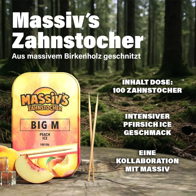 Massiv's Big M Zahnstocher mit Geschmack Peach Ice von guteszeug.ch