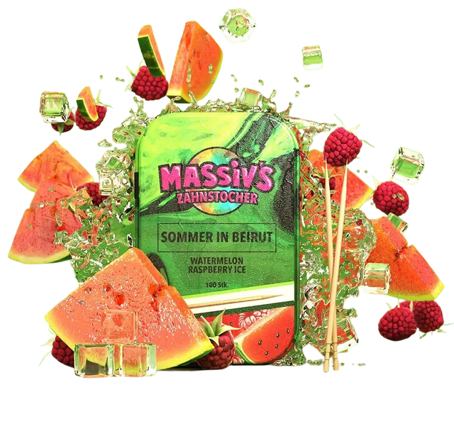 Massiv's Sommer in Beirut Zahnstocher mit Geschmack Watermelon Raspberry Ice in Metalldose von Wunder Zahnstocher