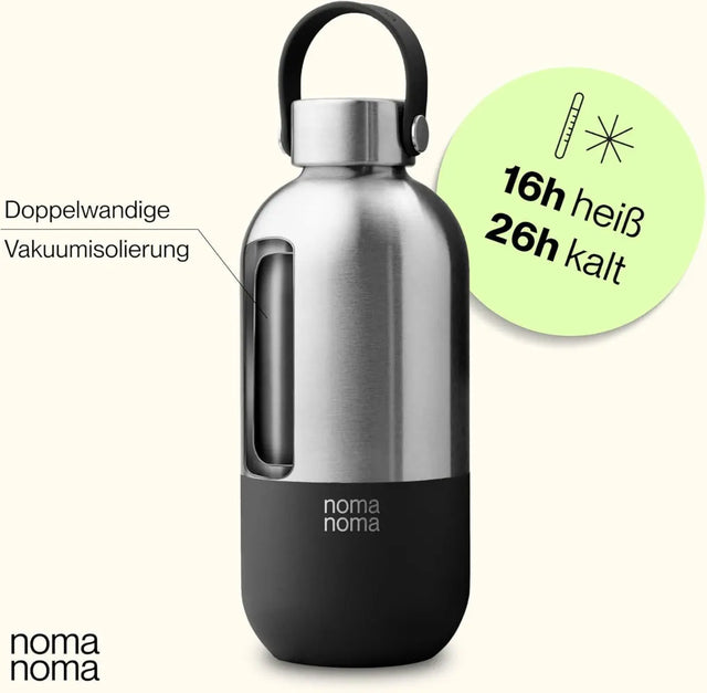 Trinkflasche Edelstahl auslaufsicher 750ml Coffee Black von noma noma