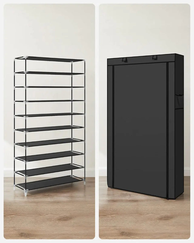 Schuhregal mit 9 Ebenen Schwarz, 85 x 28 x 162 cm von Songmics