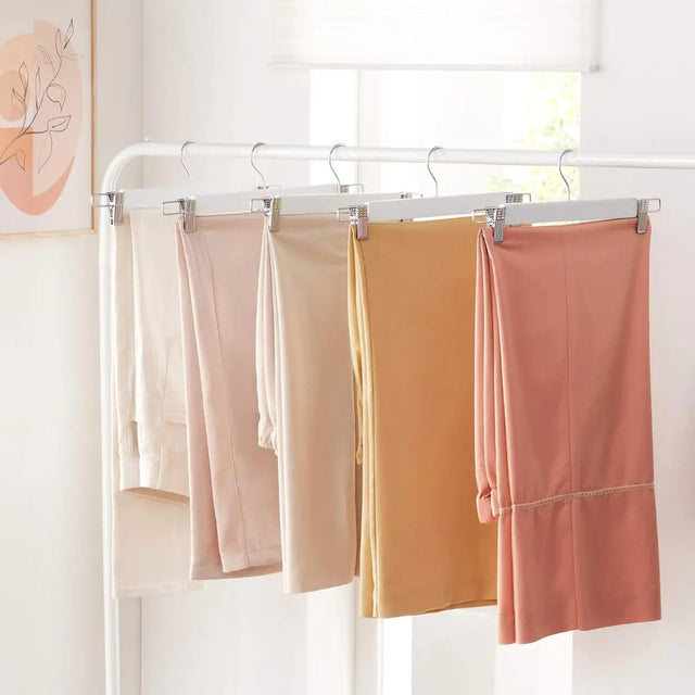 Hosenbügel Holz verstellbare Klammern 8er Set von Songmics