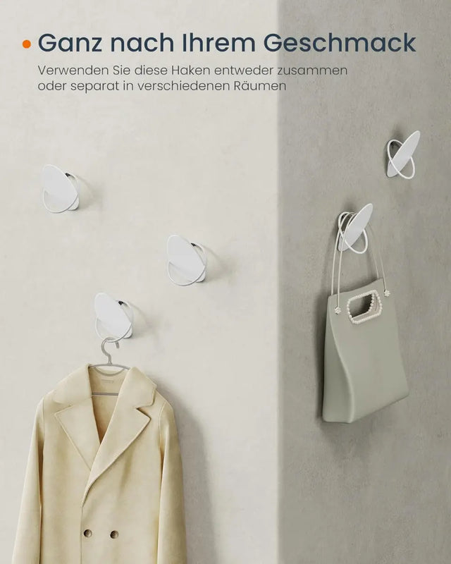 Garderobenhaken Kleiderhaken 4er Set Weiss von Songmics