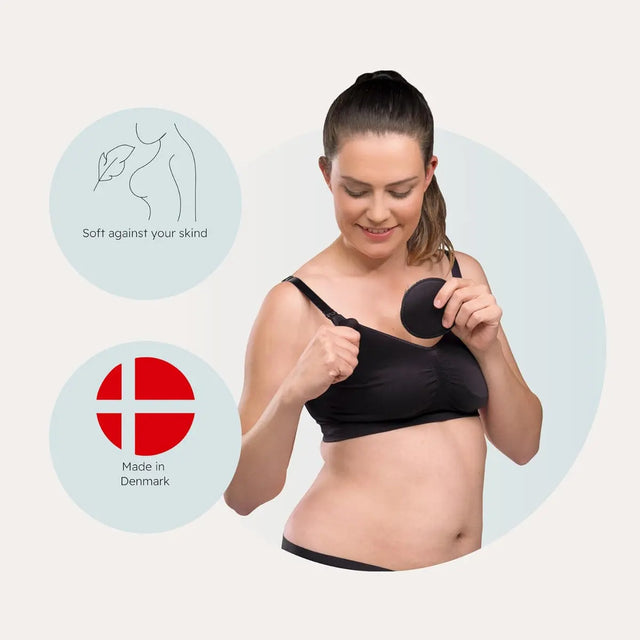 Stilleinlagen wiederverwendbar Schwarz 6er Set von Carriwell