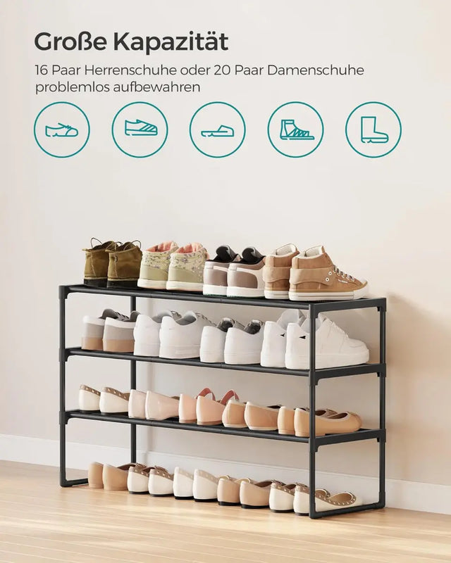 Schuhregal 3 Ebenen Schuhständer Schuh-Organizer von Songmics