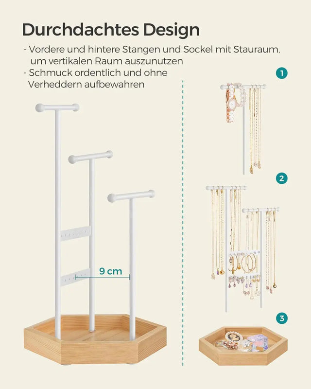 Schmuckständer Schmuckhalte, 4 getrennte Bereiche Metall von Songmics