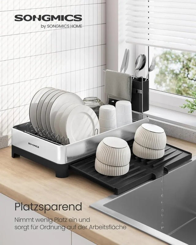 Abtropfgestell mit Utensilienhalter Abtropfständer von Songmics
