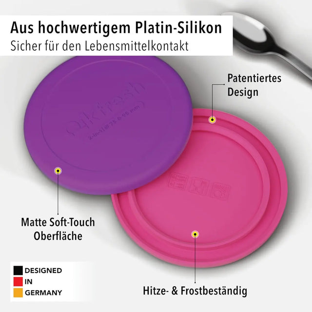 Mehrweg Frischedeckel für Joghurtbecher Lila von Qikfresh