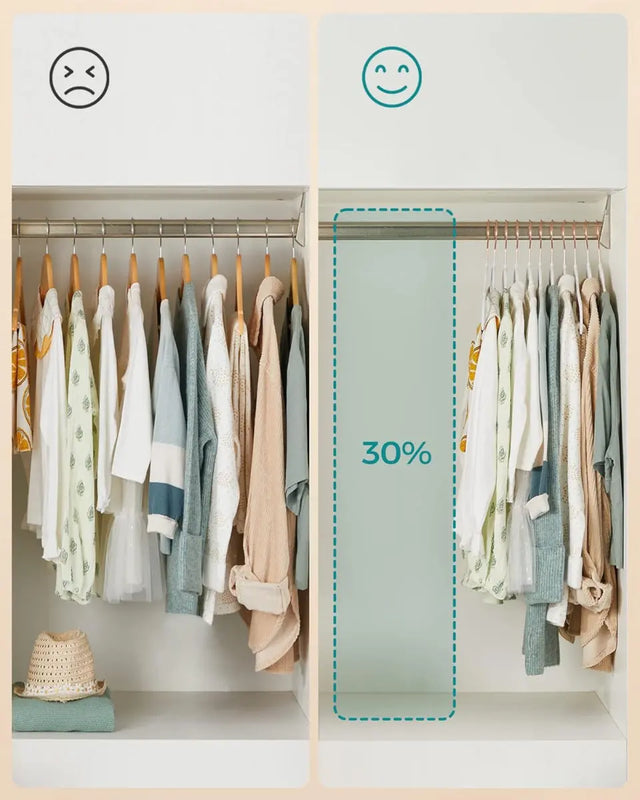 Kleiderbügel Kinder Samt 50er Set Weiss von Songmics