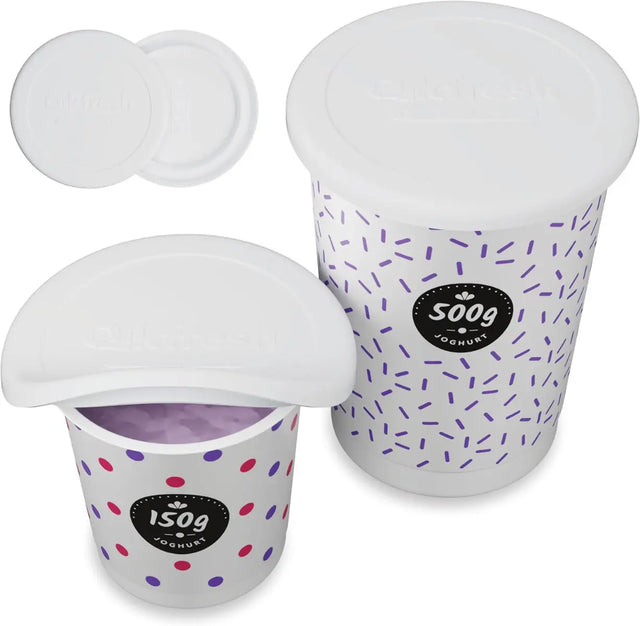 Mehrweg Frischedeckel für Joghurtbecher Weiss von Qikfresh