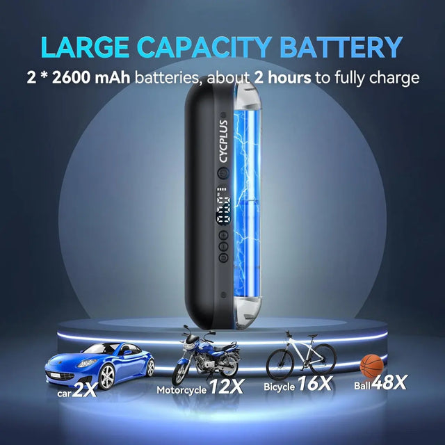 Luftpumpe A2 150PSI Elektrischer Kompressor Tragbar All-In-One Akku von Cycplus