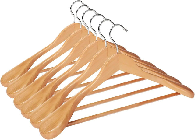 Anzugbügel Kleiderbügel Holz 6er Set Rutschfest von Songmics