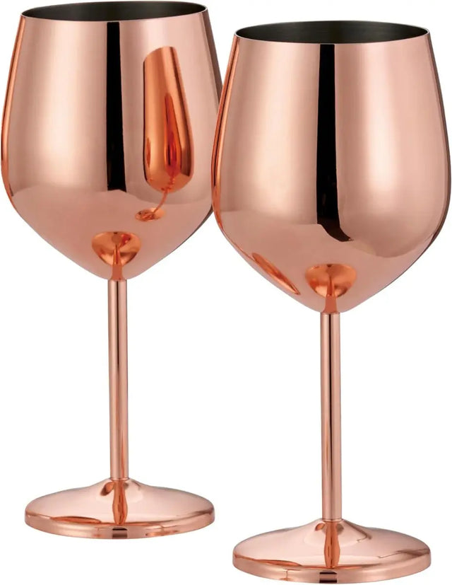 Edelstahl Weingläser Roségold 2er-Set von Oak & Steel
