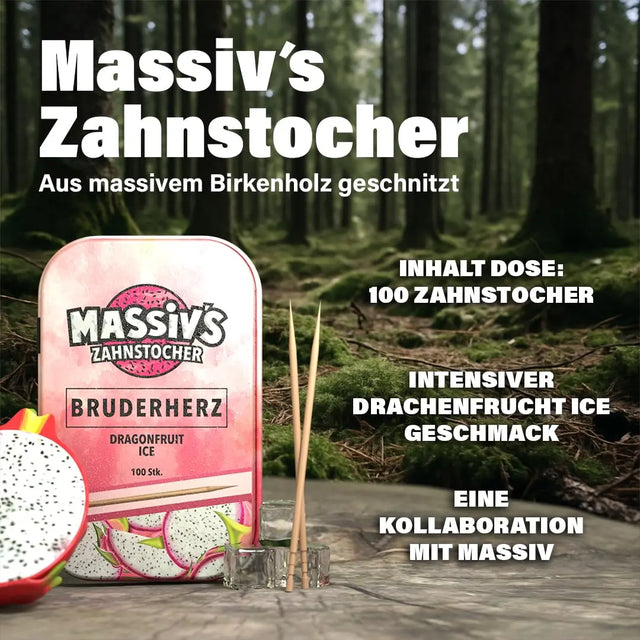 Massiv's Bruderherz Zahnstocher mit Geschmack Dragonfruit Ice von Wunder Zahnstocher