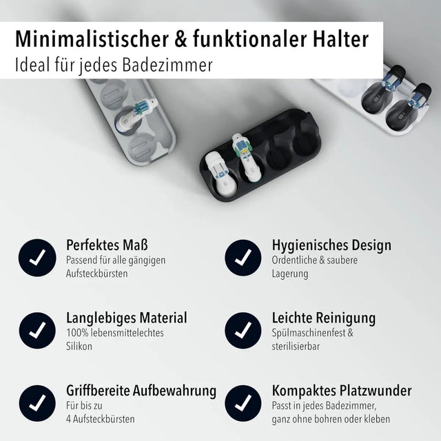 Aufsteckbürstenhalter 4er Grau von Qikfresh