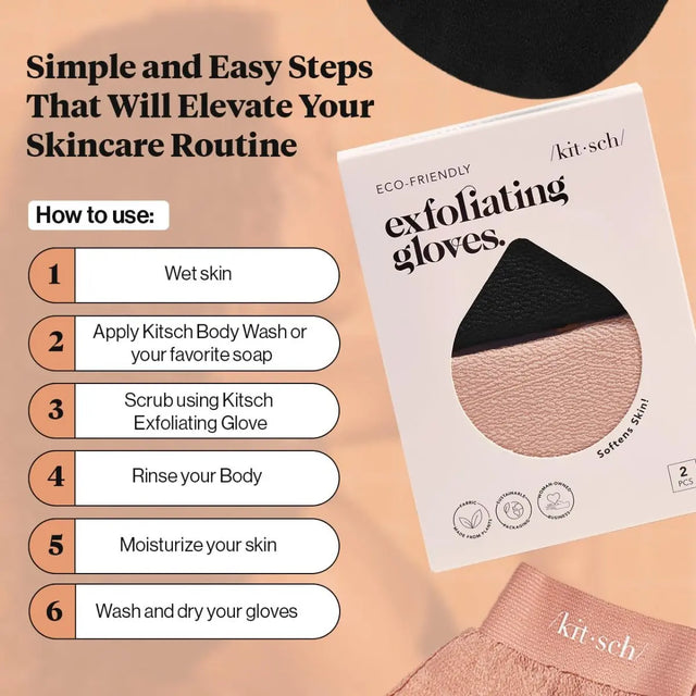 Peeling Handschuhe 2er Set Schwarz Terrakotta von Kitsch