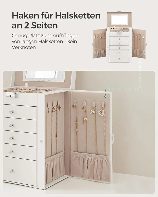 Schmuckkasten Schmuckschatulle mit 6 Ebenen von Songmics