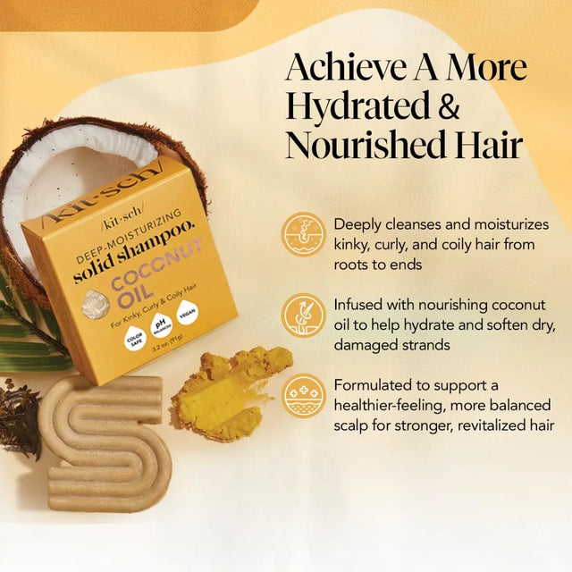 Shampoo-Riegel mit Kokosnussöl für Feuchtigkeit von Kitsch