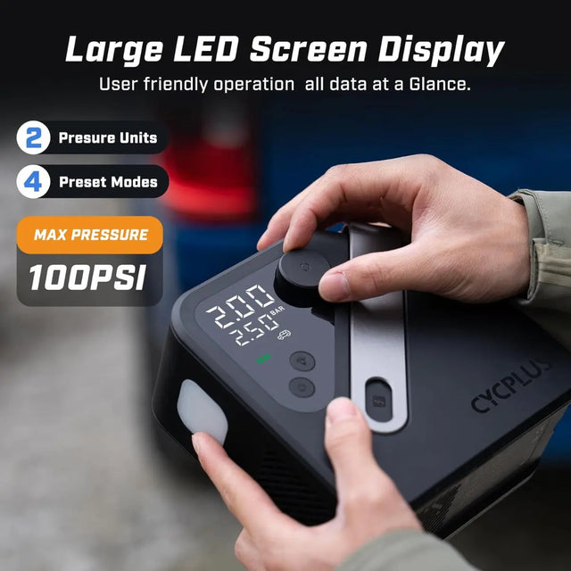 Luftpumpe AL7 150PSI Elektrischer Kompressor Tragbar All-In-One Akku von Cycplus