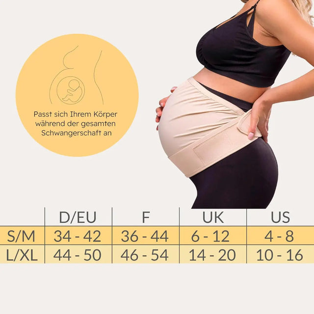 Stützgurt für Schwangere mit Klettverschluss Beige S/M von Carriwell