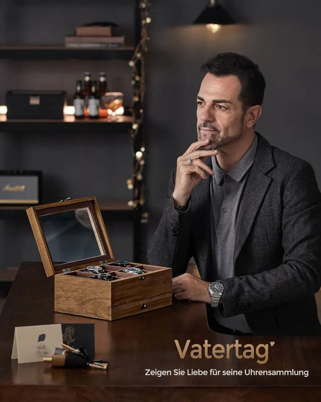 Uhrenbox Uhrenkasten 8 Fächer von Songmics