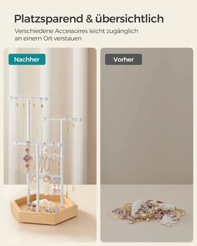 Schmuckständer Schmuckhalte, 4 getrennte Bereiche Metall von Songmics