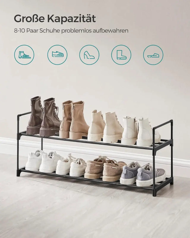 Schuhregal 2 Ebenen Schuh-Organizer Stapelbar von Songmics