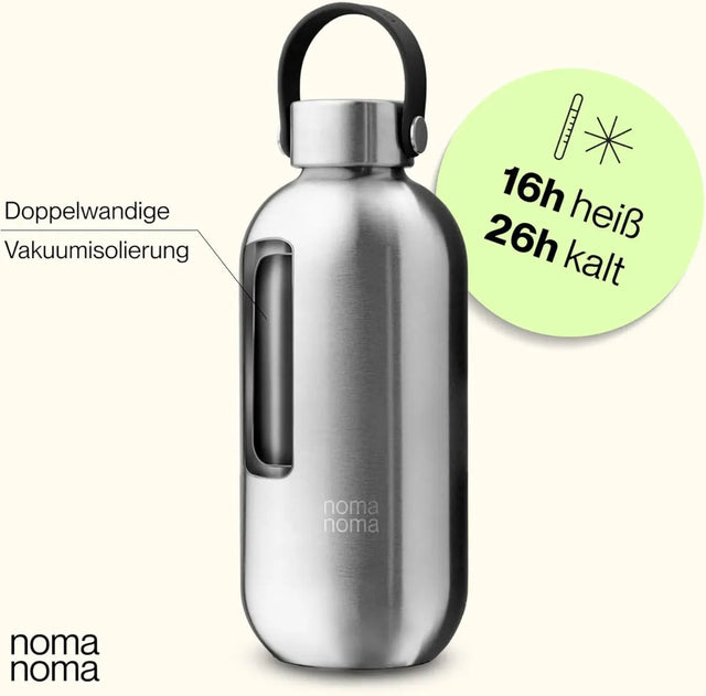 Trinkflasche Edelstahl auslaufsicher 750ml Ice Silver von noma noma