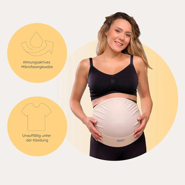 Stützgurt für Schwangere mit Klettverschluss Beige S/M von Carriwell