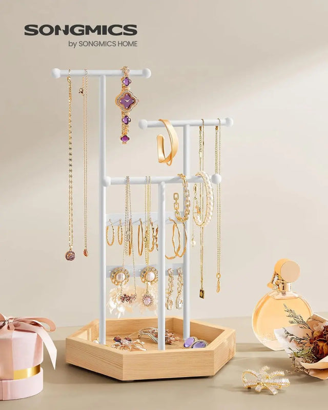 Schmuckständer Schmuckhalte, 4 getrennte Bereiche Metall von Songmics