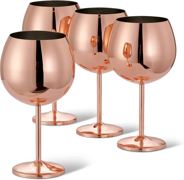 Edelstahl Gin Gläser Roségold 4er-Set von Oak & Steel