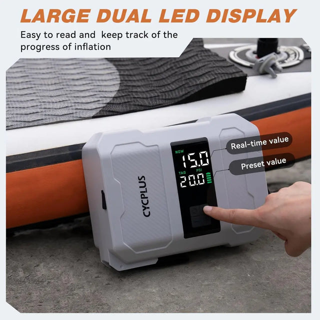 Elektrische SUP-Inflationspumpe D17Pro 20 PSI Akku Aufblasen & Ablassen von Cycplus