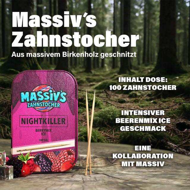 Massiv's Nightkiller Zahnstocher mit Geschmack Berrymix Ice von Wunder Zahnstocher