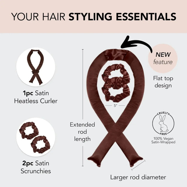 XL Heatless Curling Set Chocolate von Kitsch