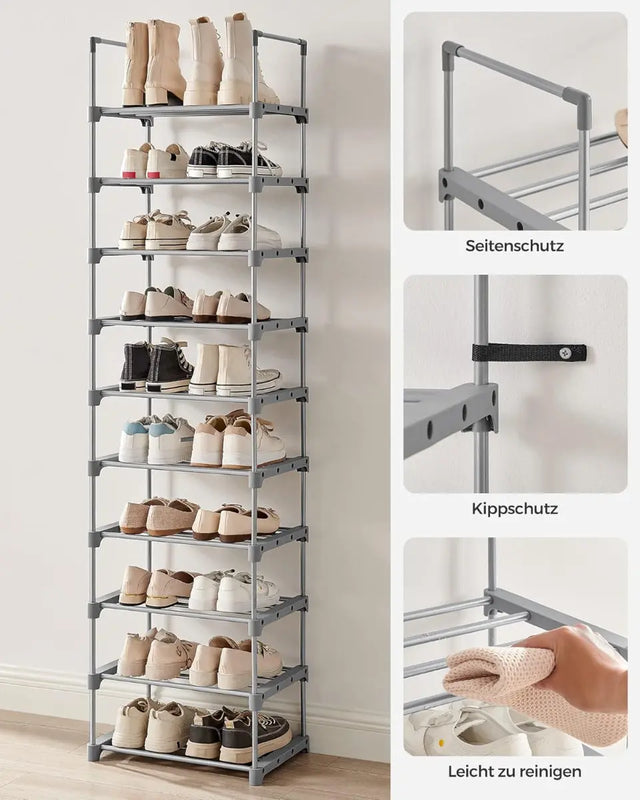 Schuhregal Schuhschrank 10 Ebenen von Songmics