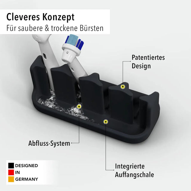 Aufsteckbürstenhalter 4er Schwarz von Qikfresh