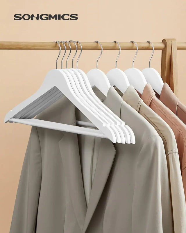 Kleiderbügel Holz 20er Set Rutschfest von Songmics