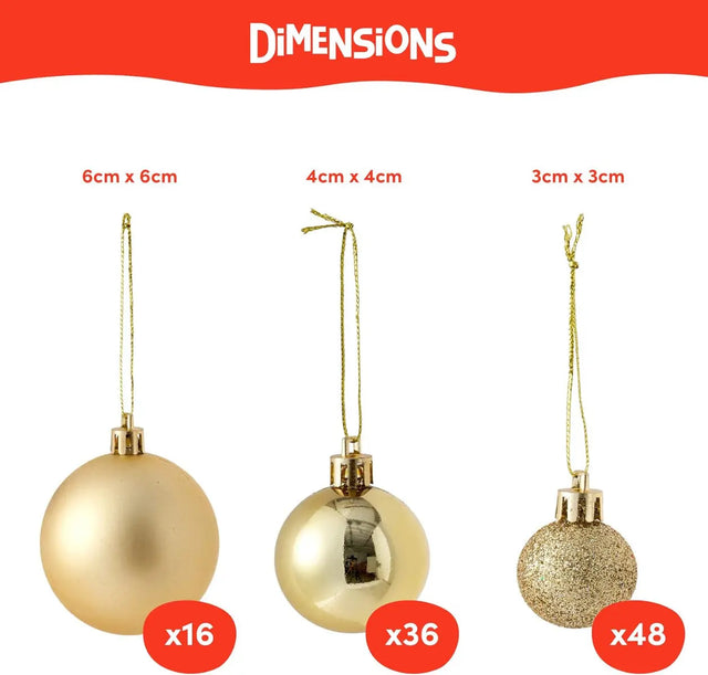 Baumkugeln Weihnachtsschmuck gold 100 Stück von Twiddlers