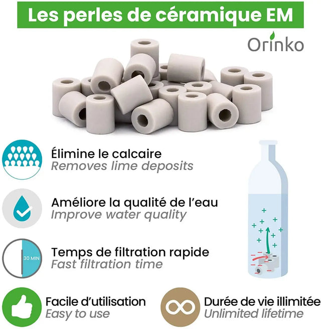 Keramikperlen Wasserreiniger 15er-Pack Grau von Orinko
