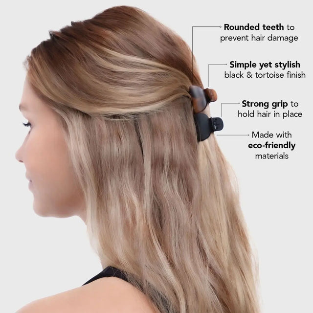 Klassische Mini Klauenklammern 16er Set Black und Tort von Kitsch