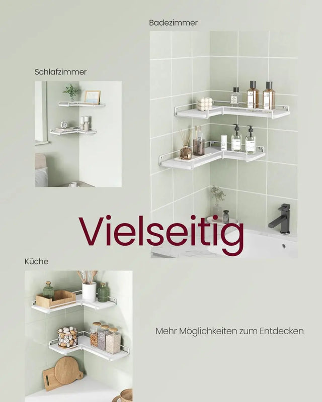 L-förmiges Eckregal Wandregal 2er Set Weiss von Songmics