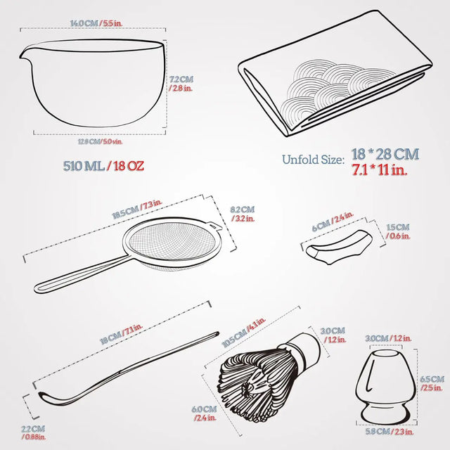 Matcha Set hellblau 9-tlg. von TEANAGOO