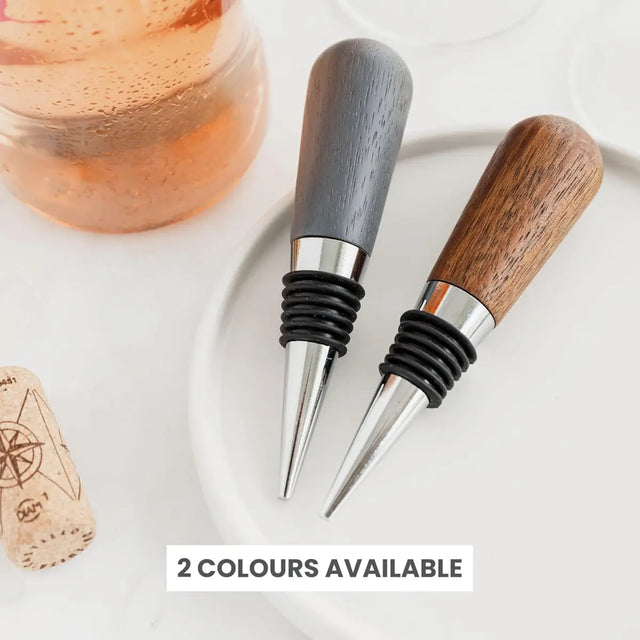 Weinflaschenverschluss Akazie grau von Uberstar