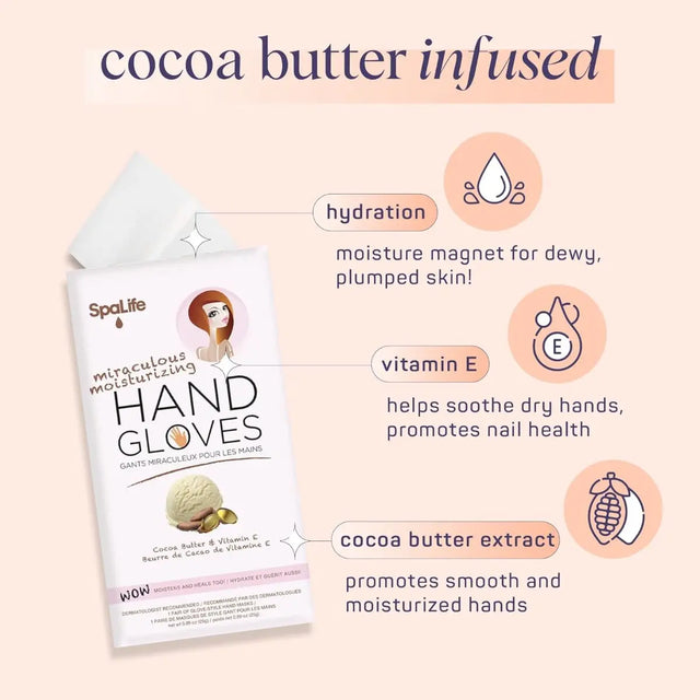 Feuchtigkeitsspendende Handschuhe mit Kakaobutter & Vitamin E von My Spa Life