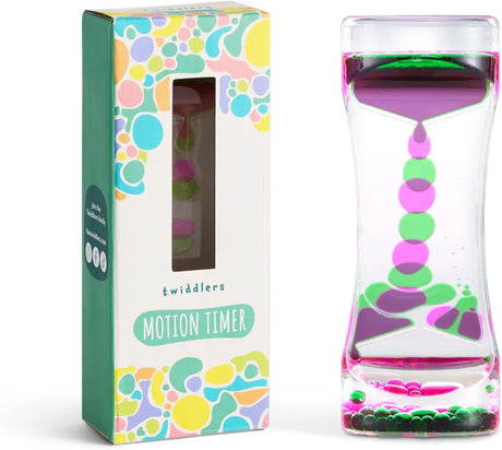Flüssige Sanduhr Liquid Motion Timer pink grün von Twiddlers