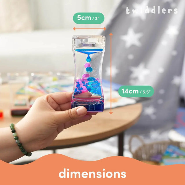 Flüssige Sanduhr Liquid Motion Timer pink blau von Twiddlers