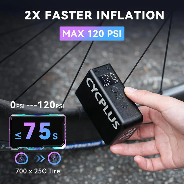 Fahrradpumpe AS2Max Elektrisch Mini Kompressor Akku von Cycplus