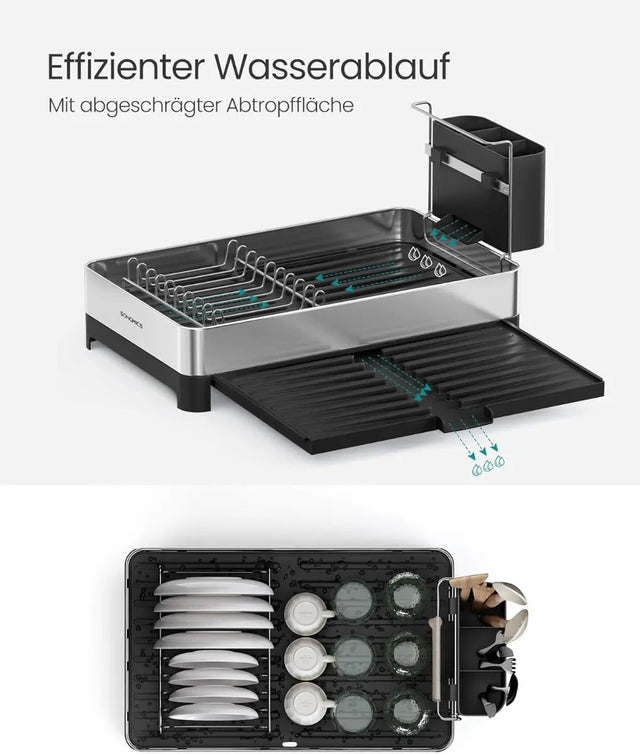 Abtropfgestell mit Utensilienhalter Abtropfständer von Songmics