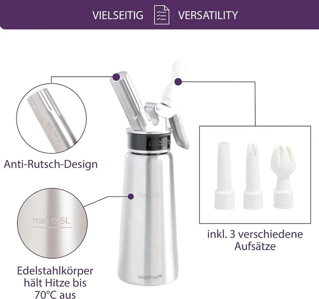 Siphon Pro Edelstahl 0.5 Liter von Mastrad