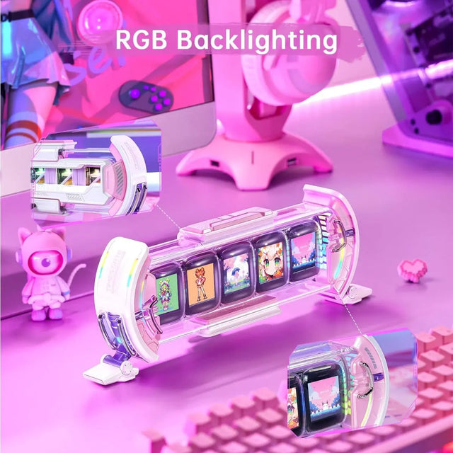 Times Gate Informatives Pixel Display Pink von Divoom